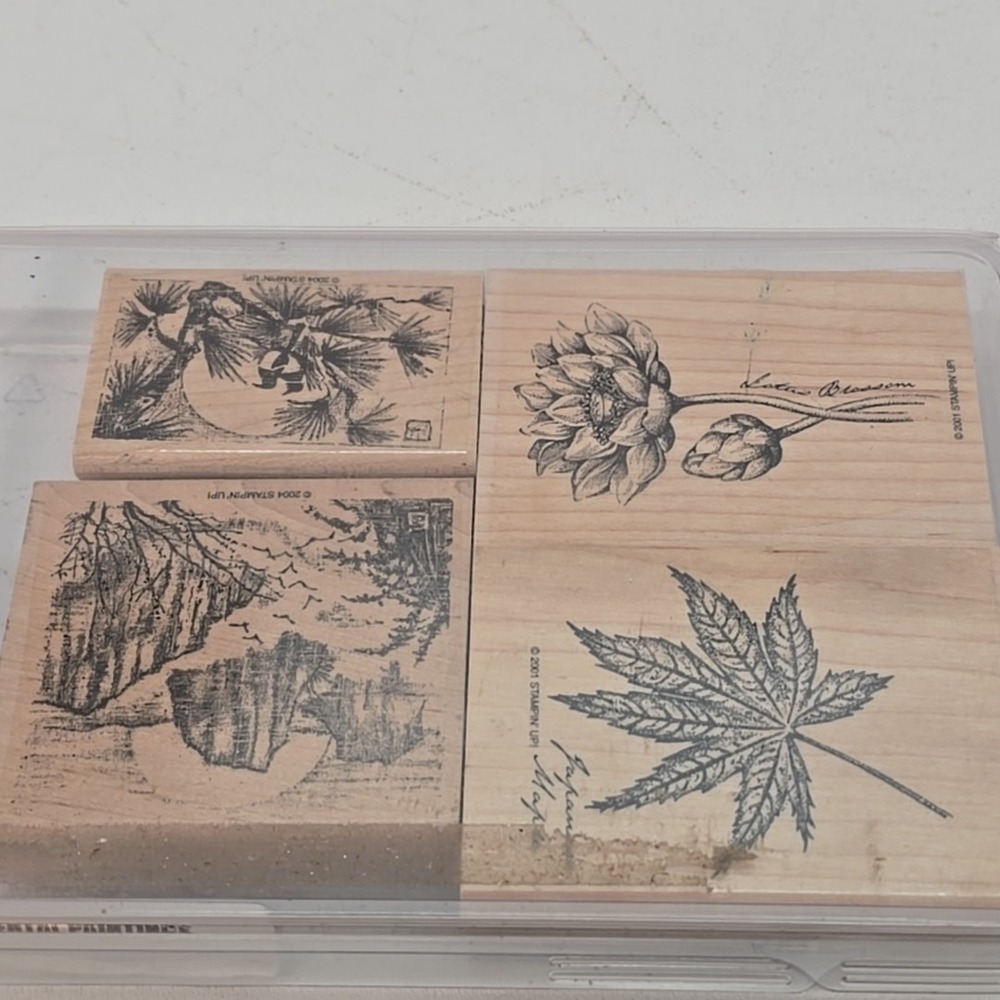 Stampin Up! "Oriental Paintings"‎ 2001 Wood Mounted Rubber Stamps ASIAN ART